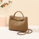 Sac à main tissé avec cordon métallique et fermeture à glissière, design spécial, sac à bandoulière simple, sac messager de grande capacité